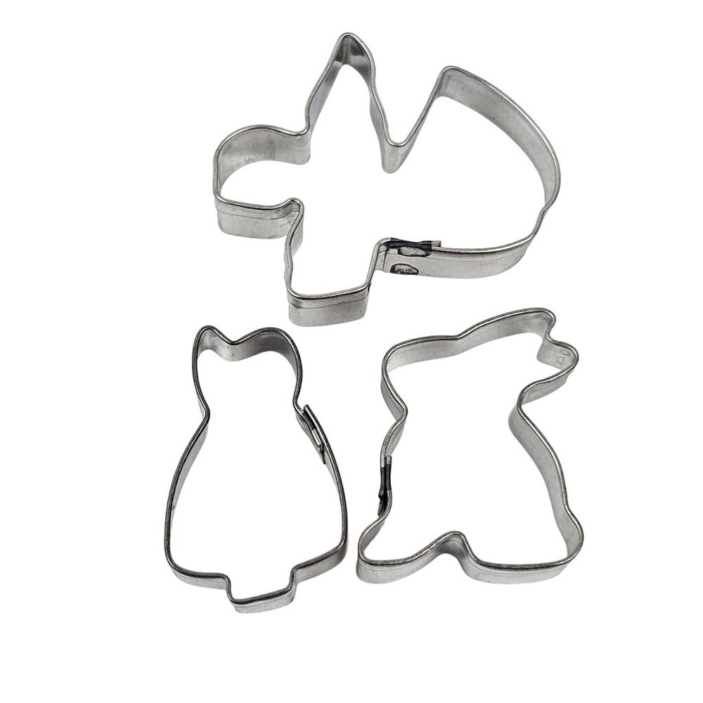 Vintage Mini Cookie Cutters Metal Heart Apple Horse Angel Gingerbread Man Woman - Picture 10 of 12